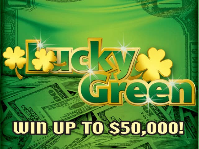 LUCKY GREEN scratch-off ticket