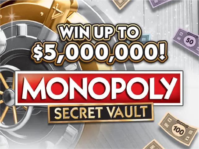 MONOPOLY™ SECRET VAULT scratch-off ticket