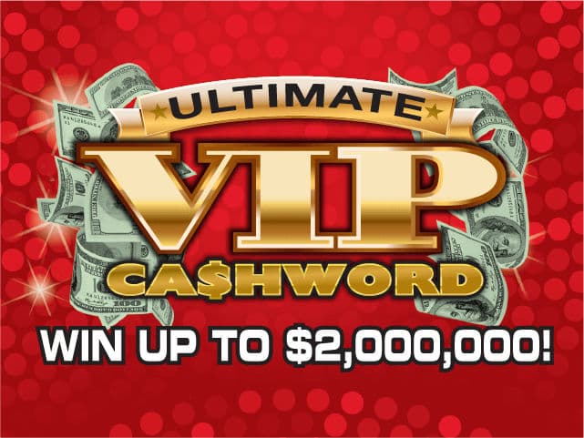 ULTIMATE VIP CA$HWORD scratch-off ticket