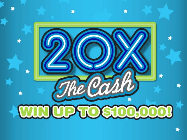 20X THE CASH scratch-off ticket