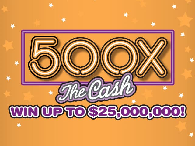 500X THE CASH scratch-off ticket