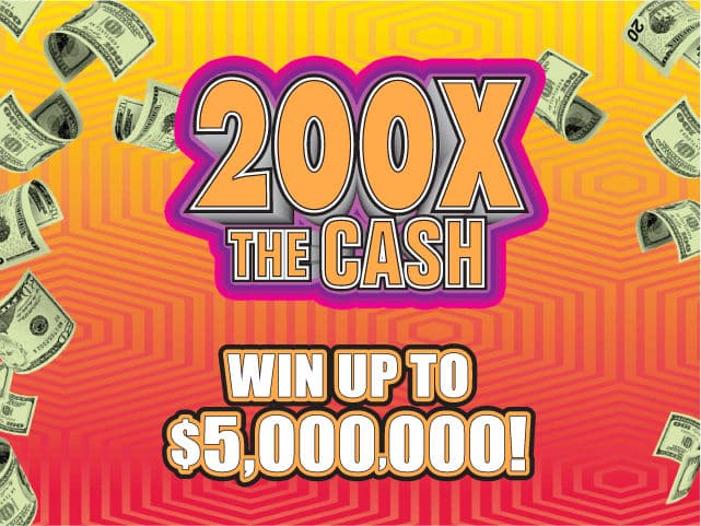 200X THE CASH scratch-off ticket