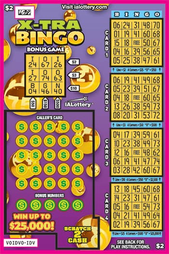 XTRA BINGO scratch-off ticket