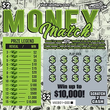 MONEY MATCH scratch-off ticket