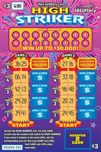 HIGH STRIKER scratch-off ticket