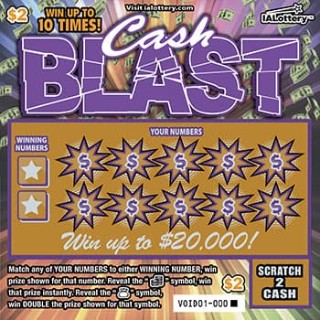 CASH BLAST scratch-off ticket