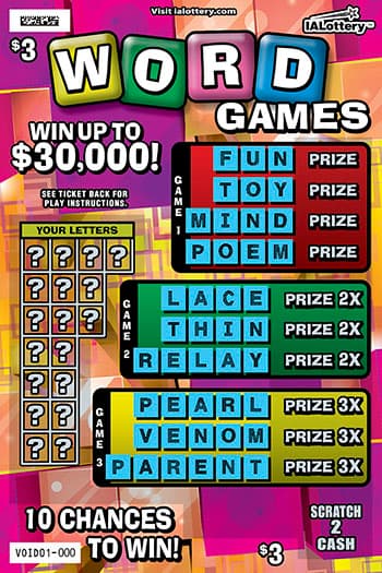 WORD GAMES scratch-off ticket