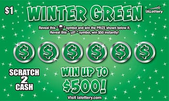 WINTER GREEN scratch-off ticket