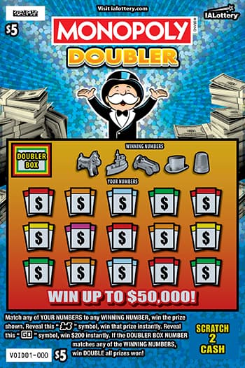 MONOPOLY DOUBLER scratch-off ticket
