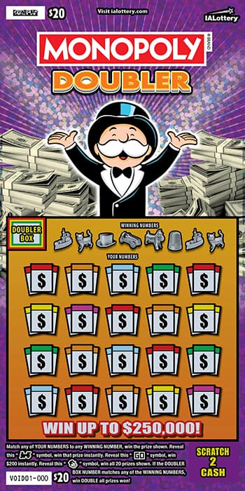 MONOPOLY DOUBLER scratch-off ticket