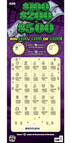 $100, $200 & $500 scratch-off ticket