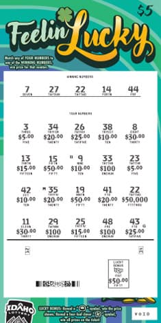 FEELIN LUCKY scratch-off ticket