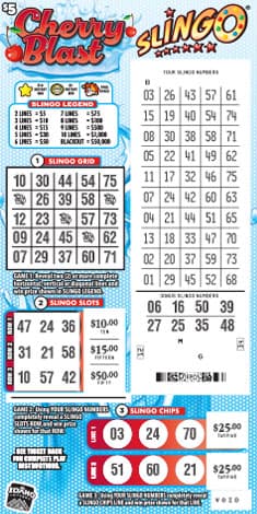 CHERRY BLAST SLINGO scratch-off ticket