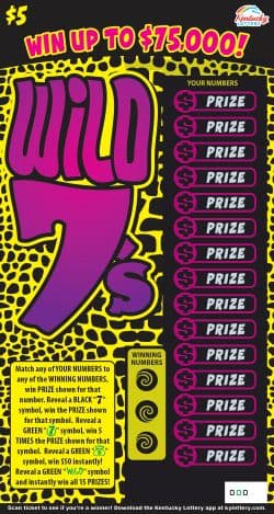 WILD 7'S scratch-off ticket