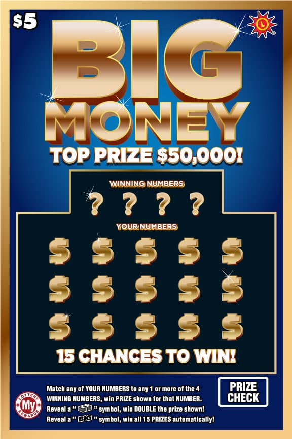 BIG MONEY scratch-off ticket