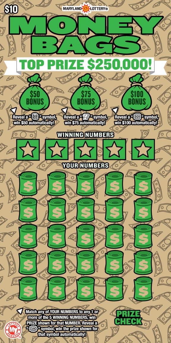 MONEY BAGS scratch-off ticket
