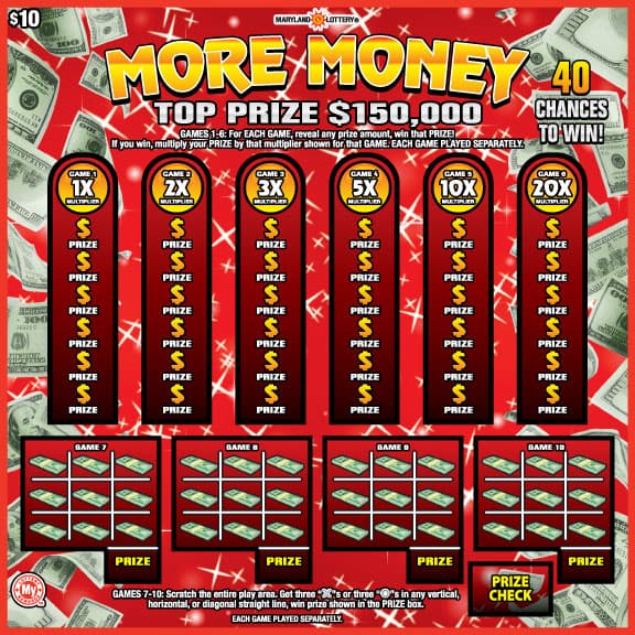 MORE MONEY scratch-off ticket