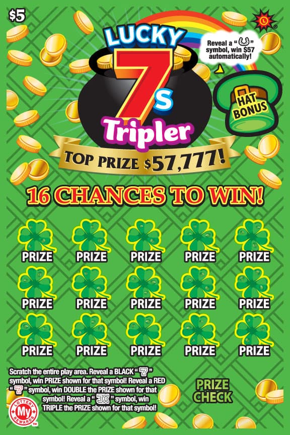 LUCKY 7S TRIPLER scratch-off ticket