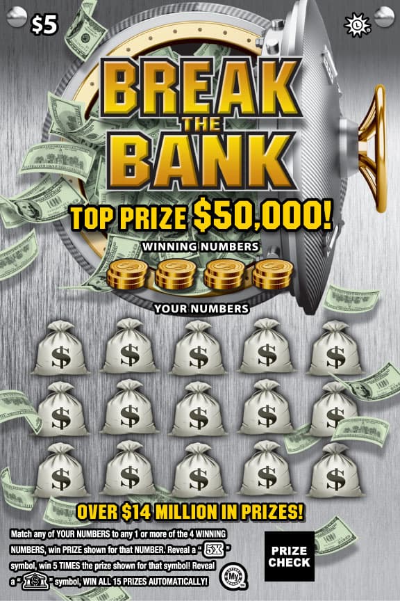 BREAK THE BANK scratch-off ticket