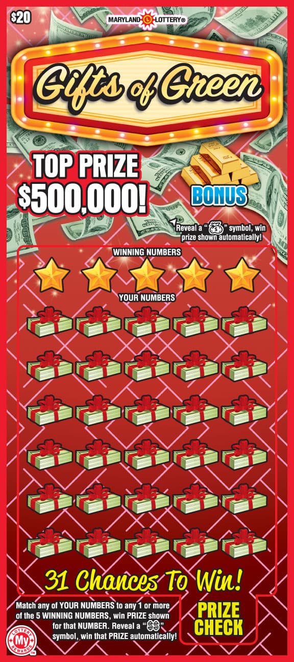 GIFTS OF GREEN scratch-off ticket