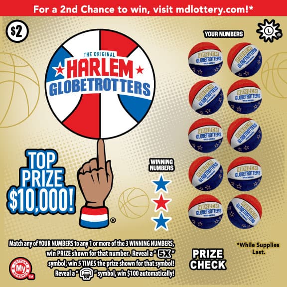HARLEM GLOBETROTTERS® scratch-off ticket