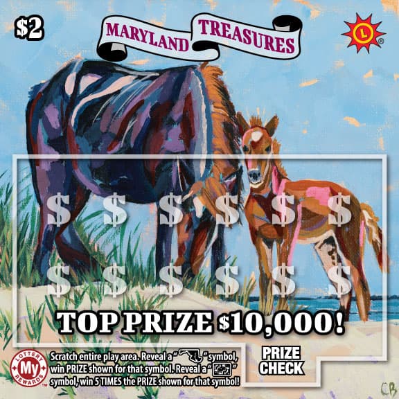 MARYLAND TREASURES scratch-off ticket