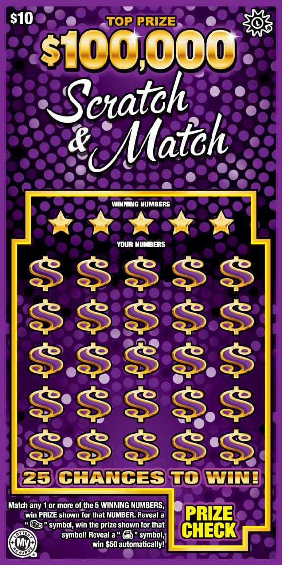 SCRATCH & MATCH scratch-off ticket