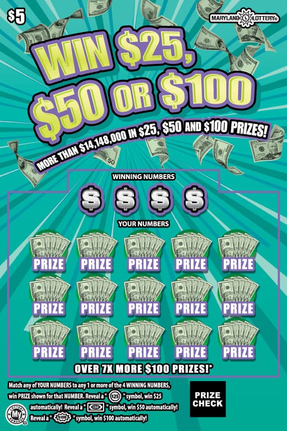 WIN $25, $50 OR $100 scratch-off ticket
