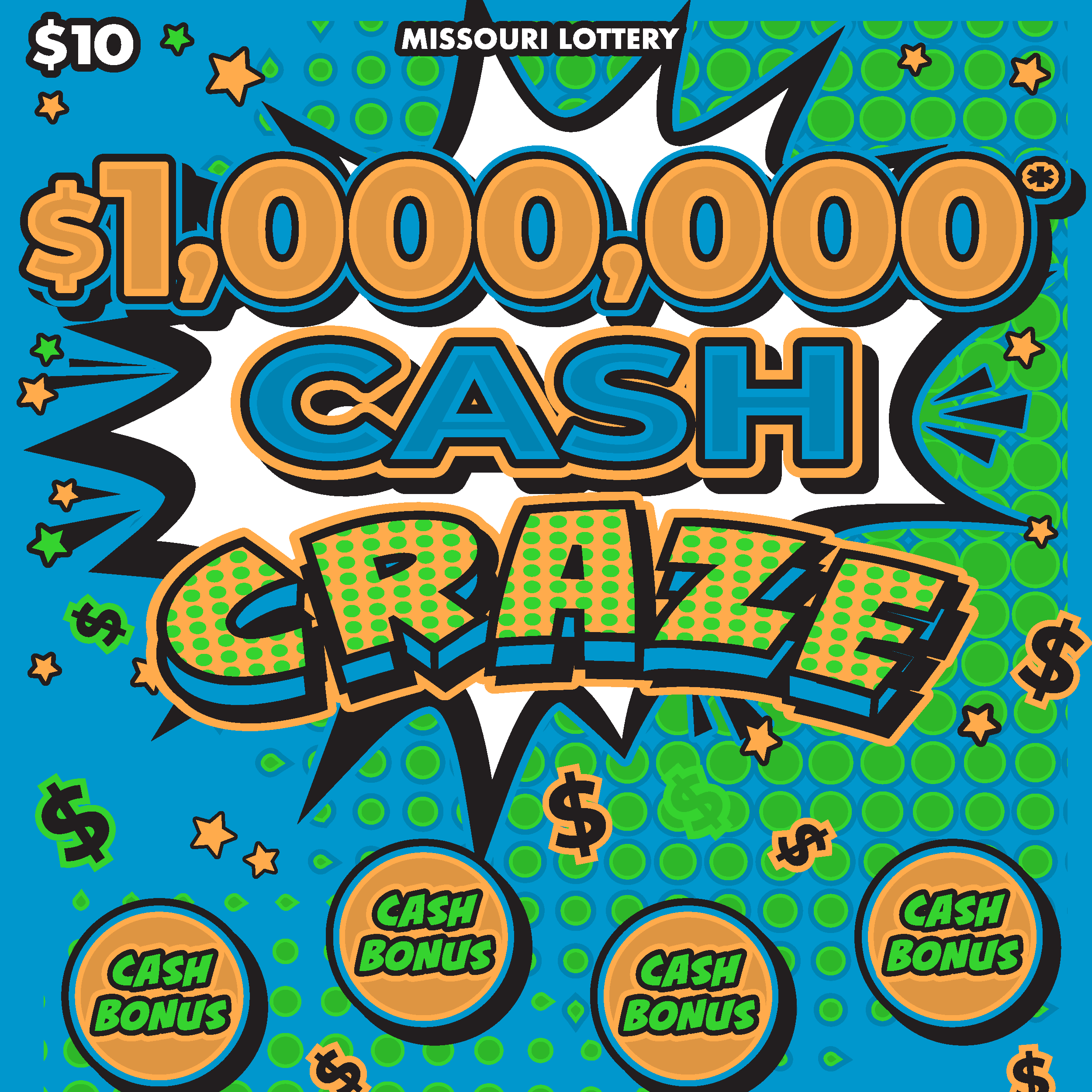 $1,000,000* CASH CRAZE scratch-off ticket