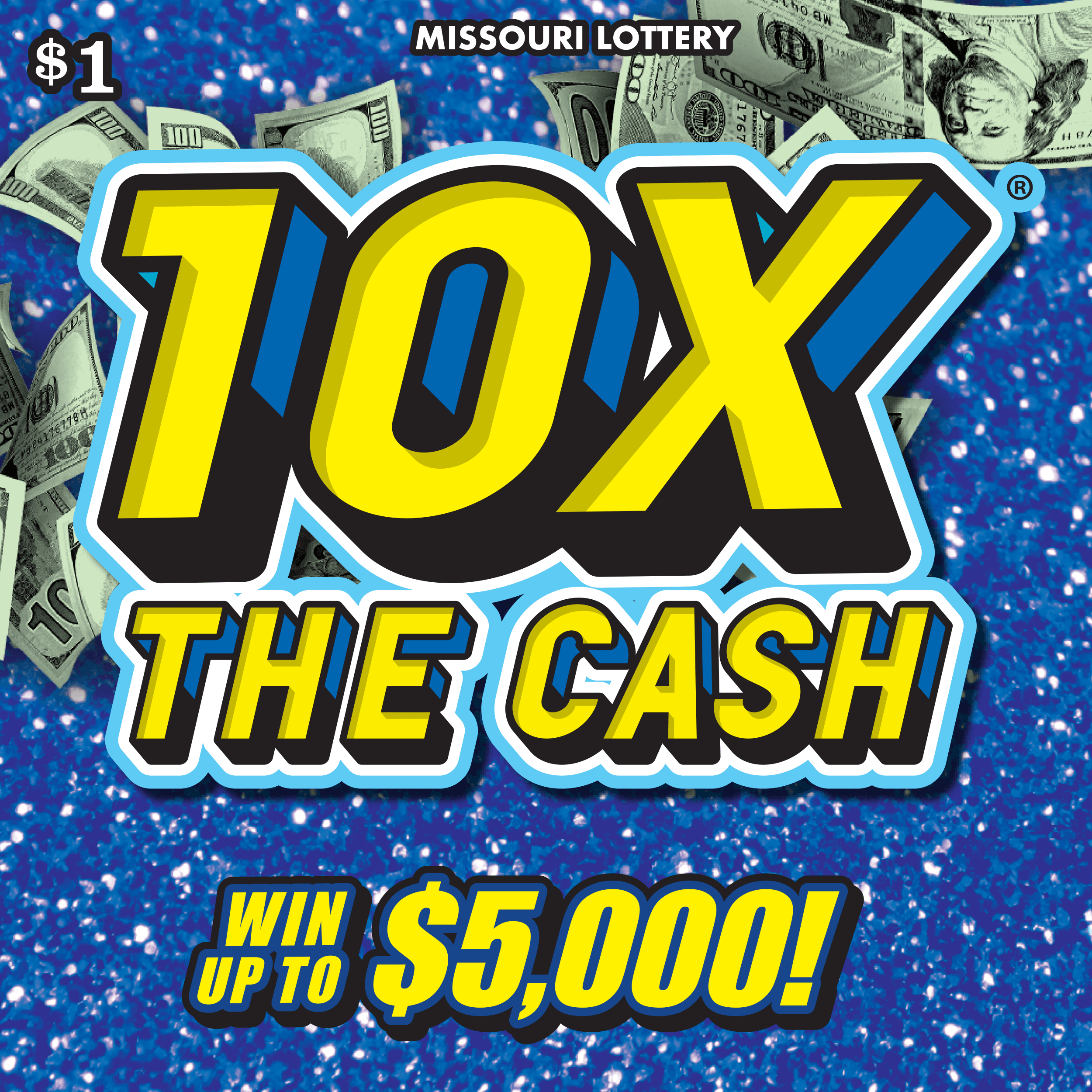 10X THE CASH scratch-off ticket