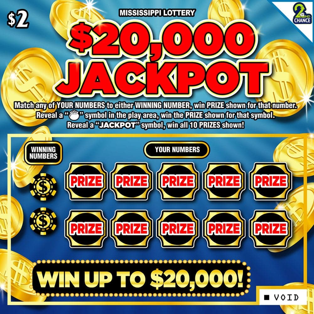 $20,000 JACKPOT scratch-off ticket