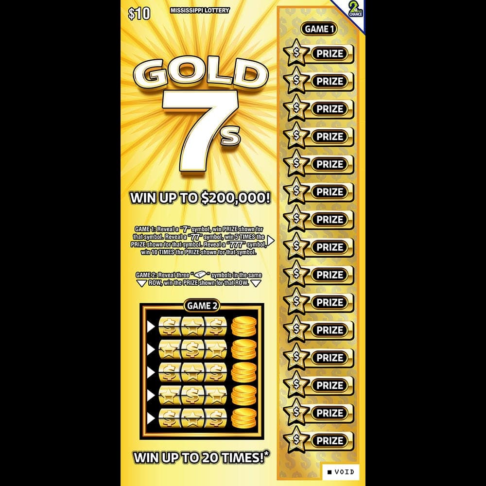 GOLD 7S scratch-off ticket
