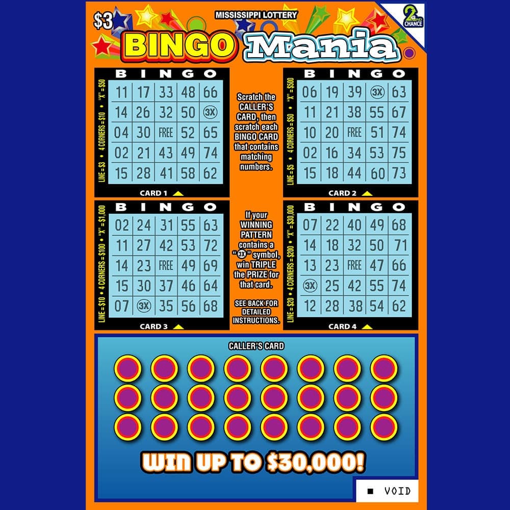 BINGO MANIA scratch-off ticket