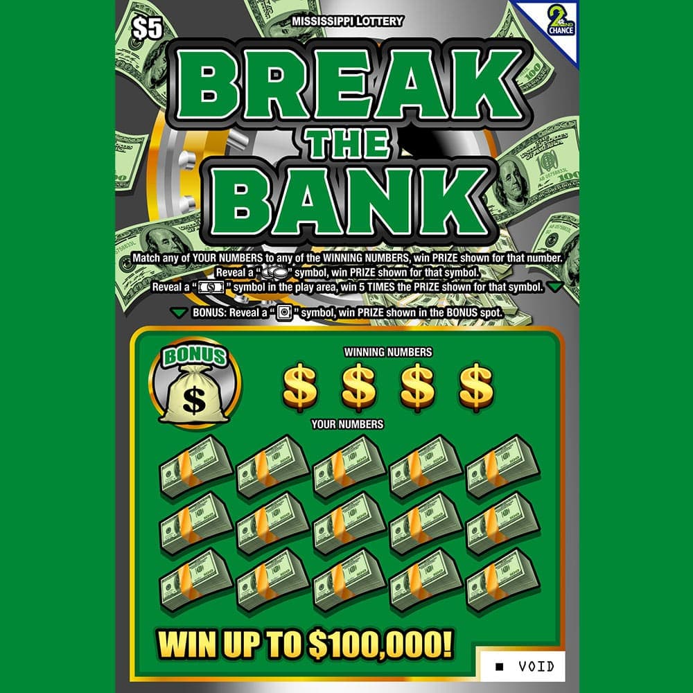 BREAK THE BANK scratch-off ticket