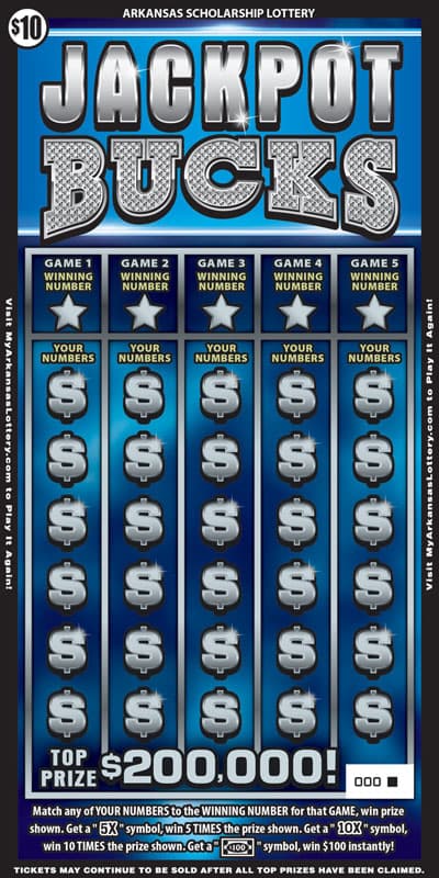 JACKPOT BUCKS scratch-off ticket