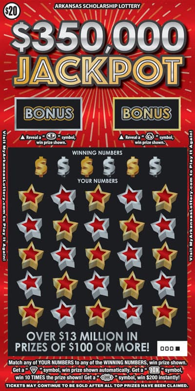 $350,000 JACKPOT scratch-off ticket