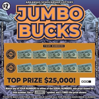 JUMBO BUCKS scratch-off ticket