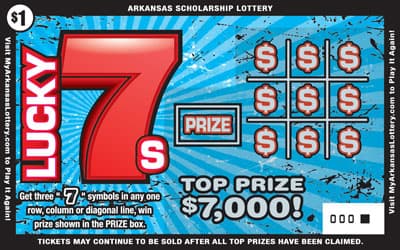 LUCKY 7S scratch-off ticket