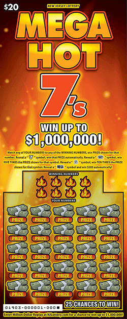 MEGA HOT 7'S scratch-off ticket