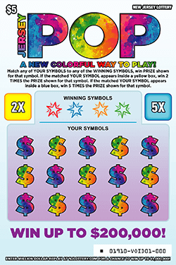 JERSEY POP scratch-off ticket