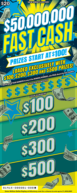 $50,000,000 FAST CASH scratch-off ticket