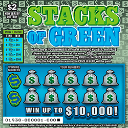 STACKS OF GREEN scratch-off ticket