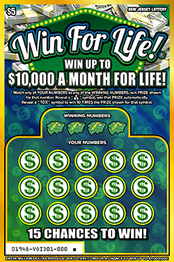 WIN FOR LIFE! scratch-off ticket