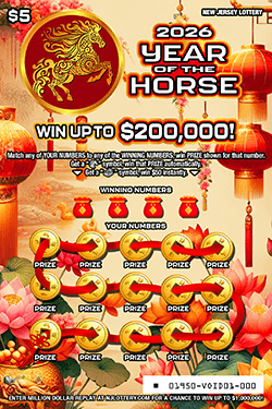 YEAR OF THE HORSE scratch-off ticket