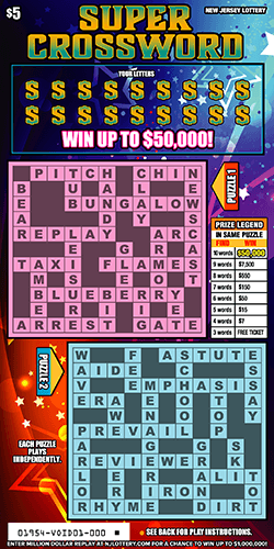 SUPER CROSSWORD scratch-off ticket