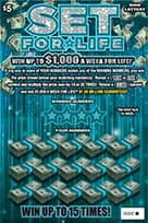 SET FOR LIFE scratch-off ticket