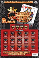 QUEEN OF HEARTS scratch-off ticket