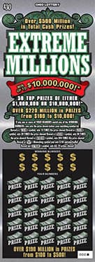 EXTREME MILLIONS scratch-off ticket