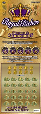 ROYAL RICHES scratch-off ticket