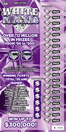 WHITE DIAMONDS scratch-off ticket